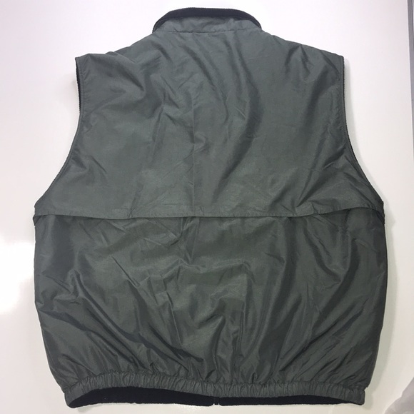 Port Authority Vest Reversible BAE Logo Green Slick Material w black Fleece 2XL - Picture 10 of 11